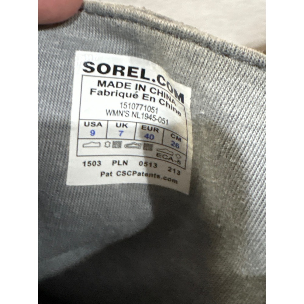 Sorel Boots Women 9 Grey Suede Whipstitch Lace Up Crepe Sole Ankle